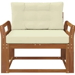 Accessoires Voor Stoelen En Banken*vidaXL Buiten Midden Sofa Massief Acaciahout Naturel Natuurlijk en crème