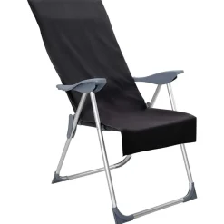 Linnengoed*vidaXL Buiten Stoel Handdoeken 2 pcs 130 x 60 cm Zwart