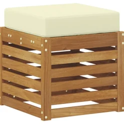 Tuinmeubelen*vidaXL Buiten Stool Bank Massief Acaciahout Naturel Natuurlijk en crème