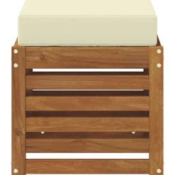 Tuinmeubelen*vidaXL Buiten Stool Bank Massief Acaciahout Naturel Natuurlijk en cr&egrave;me