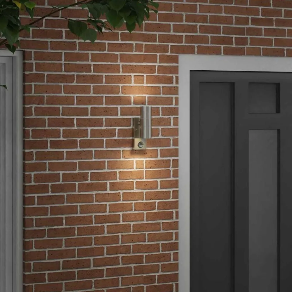 Verlichting*vidaXL Buiten Wandlamp Zilver 7 x 10 x 22 cm RVS en Glas Roestvrij staal