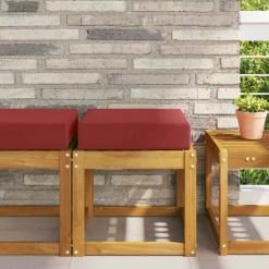 Woon- & Tuinaccessoires*vidaXL Buiten Zitkussen 40 x 40 x 8 cm 100% Polyester Wijnrood