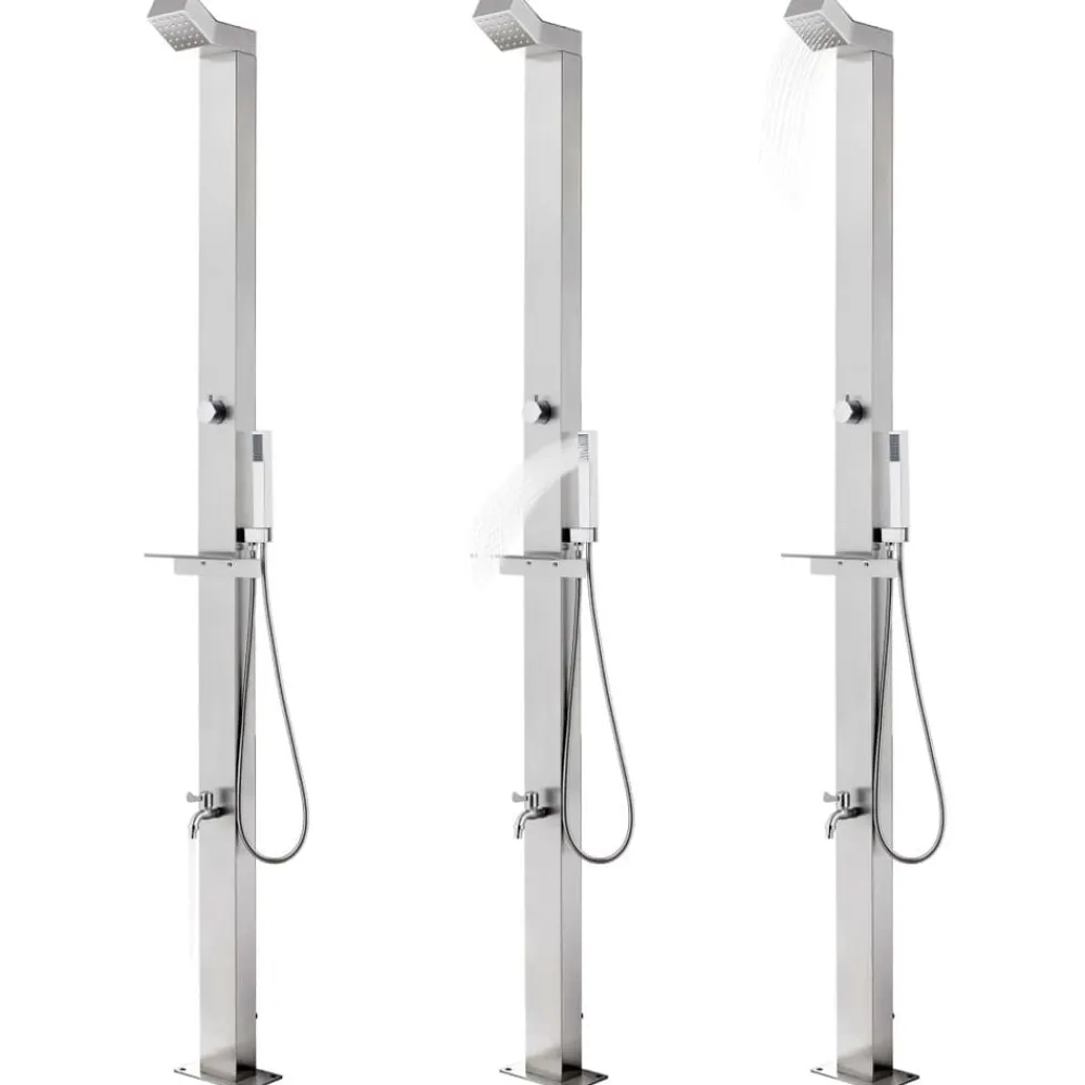 Buitendouche 220 cm roestvrij staal>vidaXL