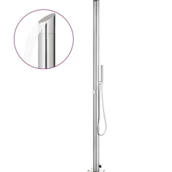 Zwembaden & Spa'S*vidaXL Buitendouche met e basis 225 cm roestvrij staal Bruin