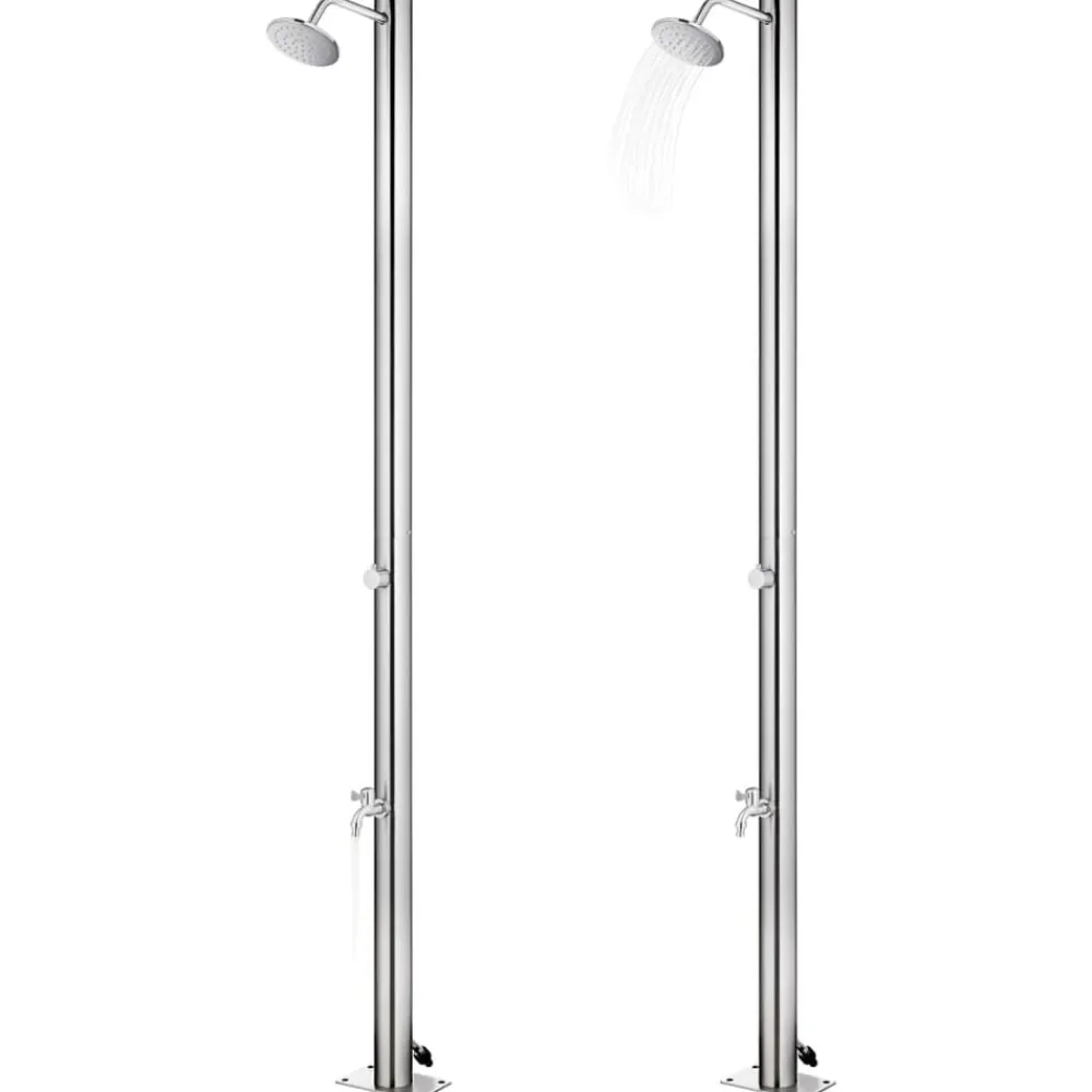 Buitendouche met e basis 220 cm roestvrij staal>vidaXL Sale