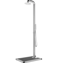 Buitendouche met grijze basis 230 cm roestvrij staal>vidaXL New