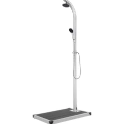 Zwembaden & Spa'S*vidaXL Buitendouche met grijze basis 220 cm aluminium Grijs