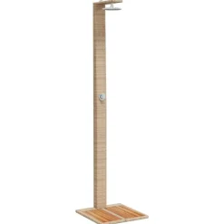 Buitendouche 50x55x224 cm poly rattan en acaciahout>vidaXL Sale