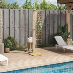 Buitendouche 50x55x224 cm poly rattan en acaciahout><noscript><img width=