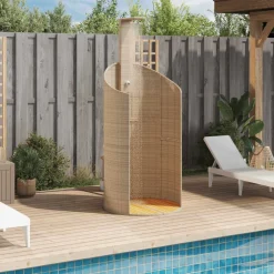 Buitendouche 100x100x241,5 cm poly rattan en acaciahout><noscript><img width=