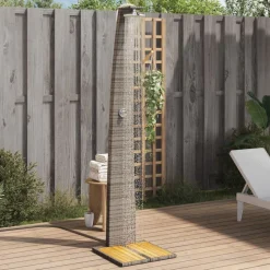 Buitendouche 55x60x224 cm poly rattan en acaciahout>vidaXL Discount