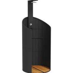 Zwembaden & Spa'S*vidaXL Buitendouche 100x100x241,5 cm poly rattan en acaciahout Zwart