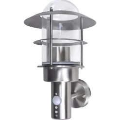 Verlichting*vidaXL Buitenmuurlamp met bewegingssensor RVS