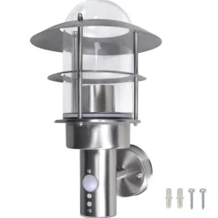 Verlichting*vidaXL Buitenmuurlamp met bewegingssensor RVS