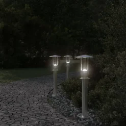Verlichting*vidaXL Buitenvloerlamp 60 cm roestvrijstaal kleurig Zilver