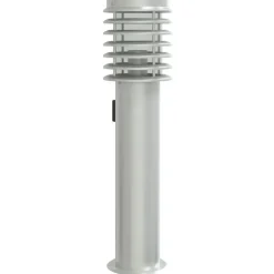 Verlichting*vidaXL Buitenvloerlamp met stopcontact 60 cm roestvrijstaal Zilver