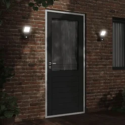 Verlichting*vidaXL Buitenwandlamp LED met sensors gegoten aluminium Zwart