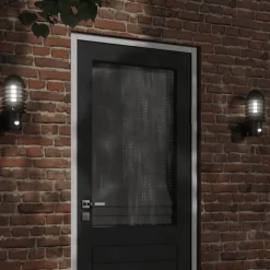 Verlichting*vidaXL Buitenwandlamp met sensor roestvrij staal Zwart
