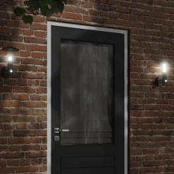 Verlichting*vidaXL Buitenwandlamp met sensor roestvrij staal Zwart