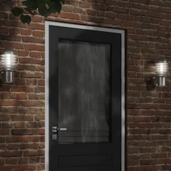 Verlichting*vidaXL Buitenwandlamp roestvrij staal kleurig Zilver