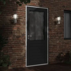Verlichting*vidaXL Buitenwandlamp roestvrij staal kleurig Zilver