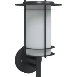 Verlichting*vidaXL Buitenwandlamp roestvrij staal Zwart