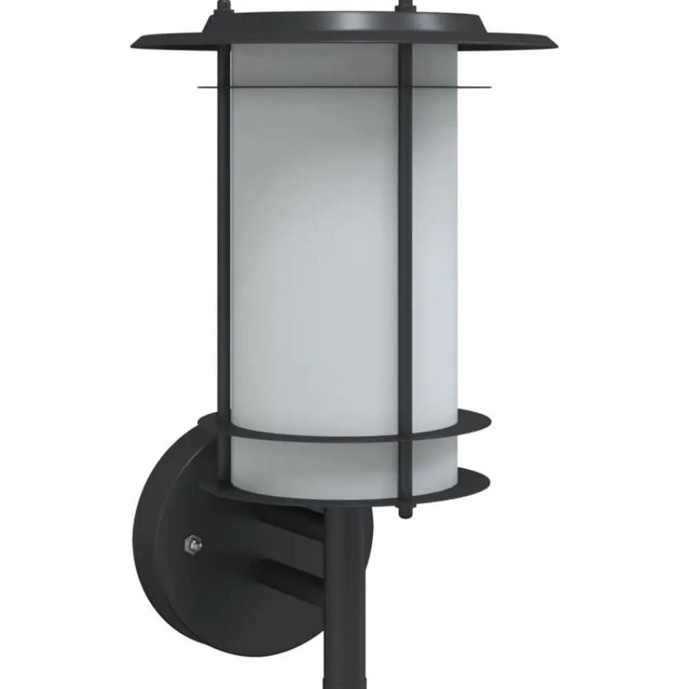 Verlichting*vidaXL Buitenwandlamp roestvrij staal Zwart