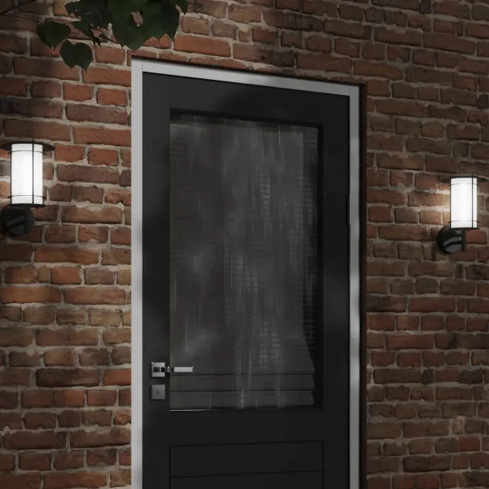 Verlichting*vidaXL Buitenwandlamp roestvrij staal Zwart