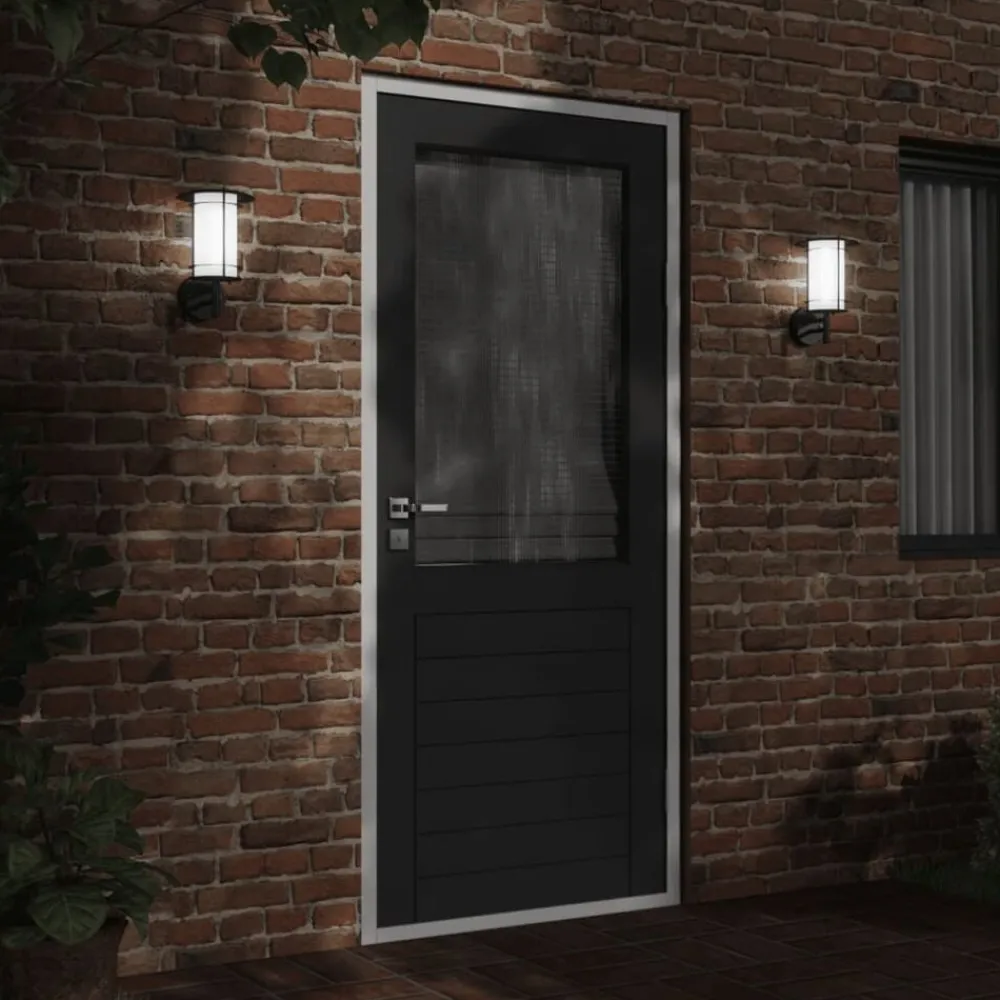Verlichting*vidaXL Buitenwandlamp roestvrij staal Zwart