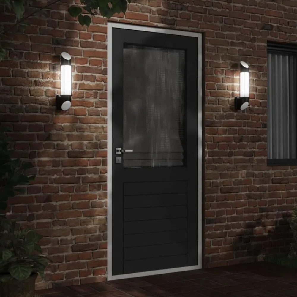 Verlichting*vidaXL Buitenwandlamp roestvrij staal Zwart