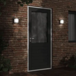 Verlichting*vidaXL Buitenwandlamp roestvrij staal Zwart