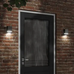 Verlichting*vidaXL Buitenwandlamp roestvrij staal Zwart