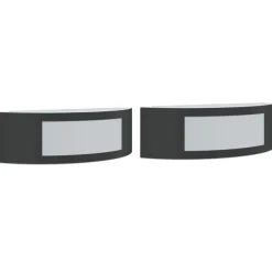 Verlichting*vidaXL Buitenwandlampen 2 st roestvrij staal Zwart