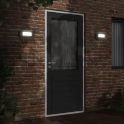 Verlichting*vidaXL Buitenwandlampen 2 st roestvrij staal Zwart