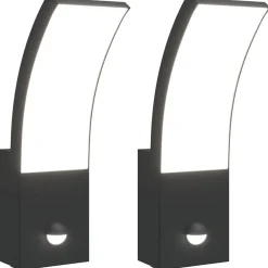 Buitenwandlampen 2 st LED met sensors gegoten aluminium>vidaXL Online