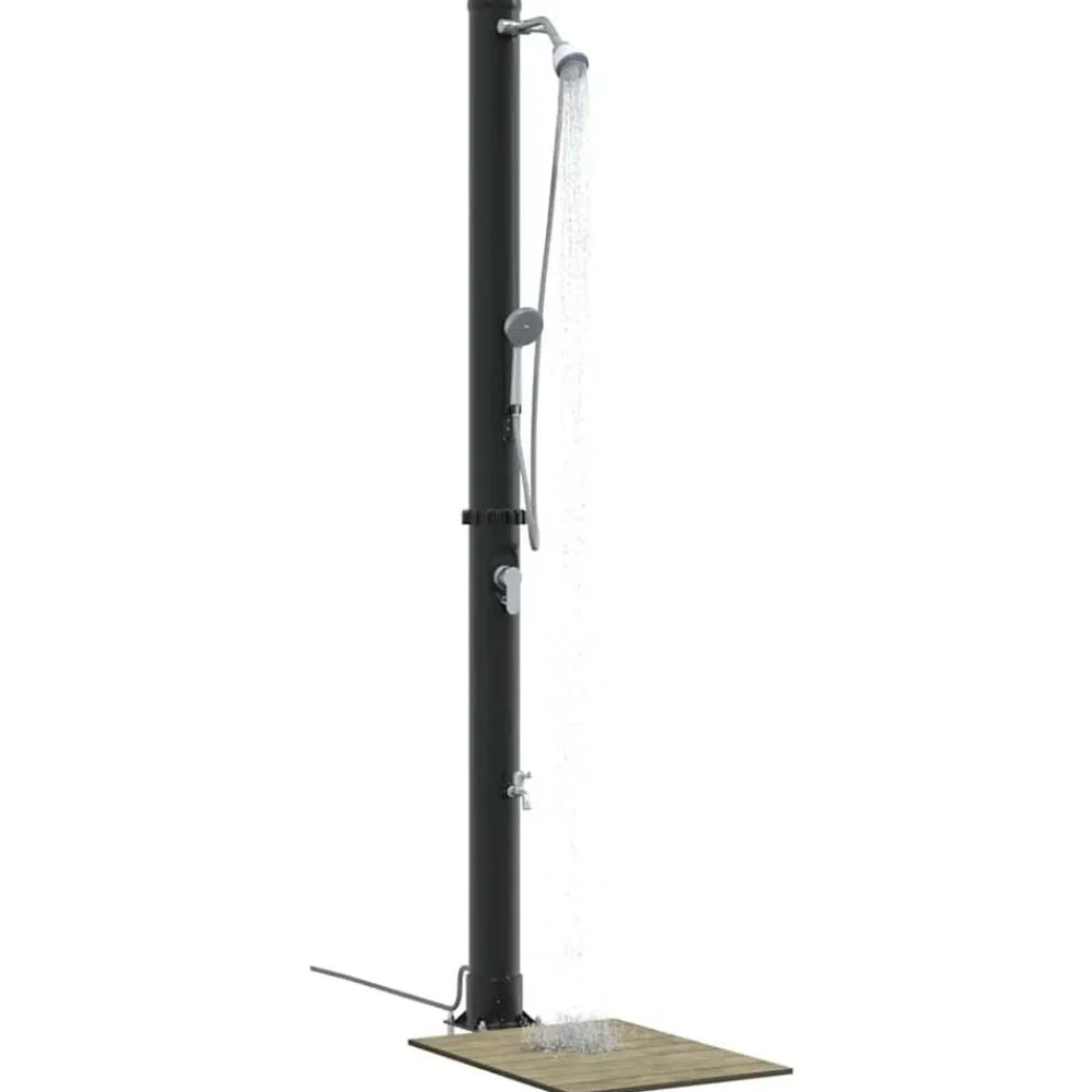 Buitenzonne-douche Zwart 217 cm PVC en Aluminium>vidaXL Sale