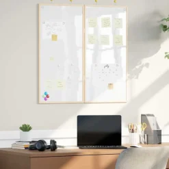 Bulletinbord Wit 80 x 80 x 1.4 cm Massief grenenhout>vidaXL Discount