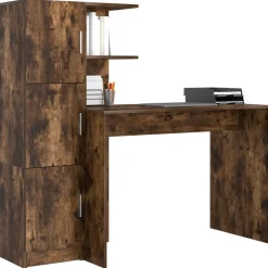 Kantoormeubelen*vidaXL Bureau 2 pcs Gerookt eiken