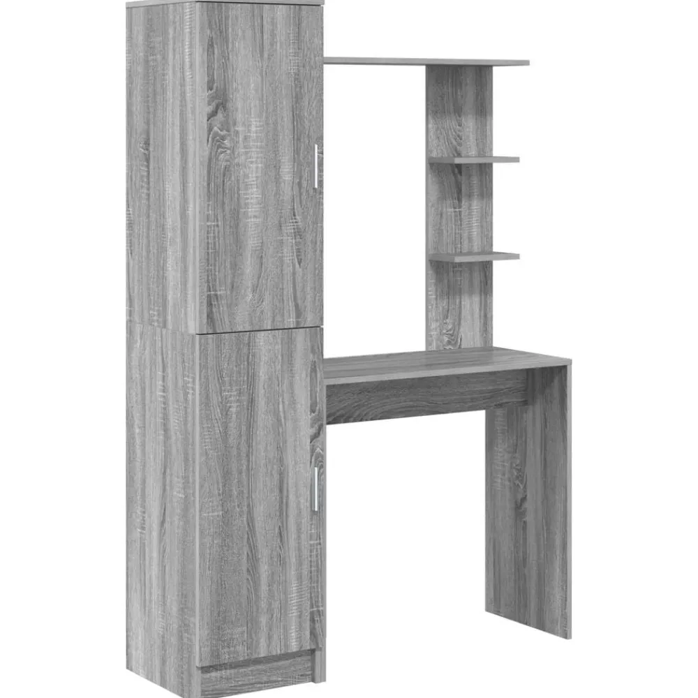 Kantoormeubelen*vidaXL Bureau 2 pcs Grijs sonoma