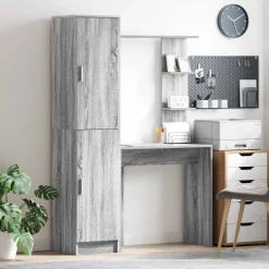 Kantoormeubelen*vidaXL Bureau 2 pcs Grijs sonoma
