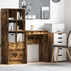 Kantoormeubelen*vidaXL Bureau 60 x 40 x 76 cm Gerookt eiken