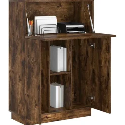 Kantoormeubelen*vidaXL Bureau 71,5 x 31,5 x 106,5 cm Bewerkt hout Gerookt eiken