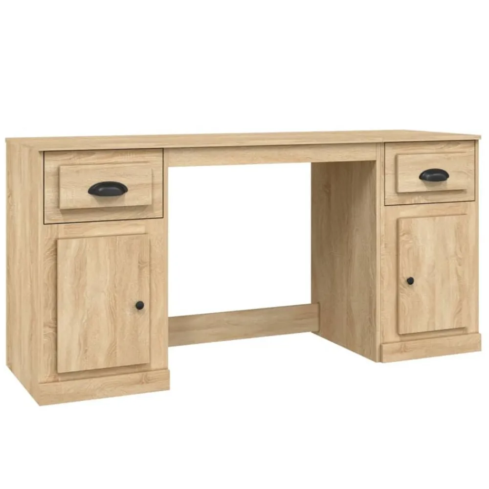 Bureau met kast bewerkt hout kleurig>vidaXL New