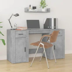 Bureau met kast bewerkt hout>vidaXL Discount