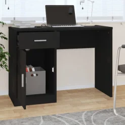 Bureau met kast en lade 100x40x73 cm bewerkt hout><noscript><img width=