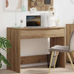 Kantoormeubelen*vidaXL Bureau met lade 100 x 50 x 78 cm Geconstrueerd hout Artisan eik