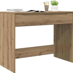 Kantoormeubelen*vidaXL Bureau met lade 100 x 50 x 78 cm Geconstrueerd hout Artisan eik