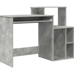 Bureau met lade Beton Grijs 120,5 x 44 x 88,5 cm Bewerkt hout>vidaXL New