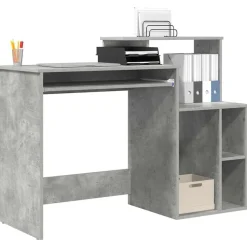 Bureau met lade Beton Grijs 120,5 x 44 x 88,5 cm Bewerkt hout><noscript><img width=