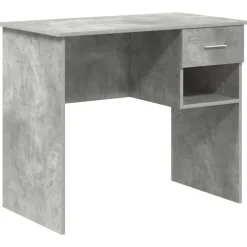 Bureau met lade Beton Grijs 90 x 49 x 75 cm Bewerkt hout>vidaXL Clearance